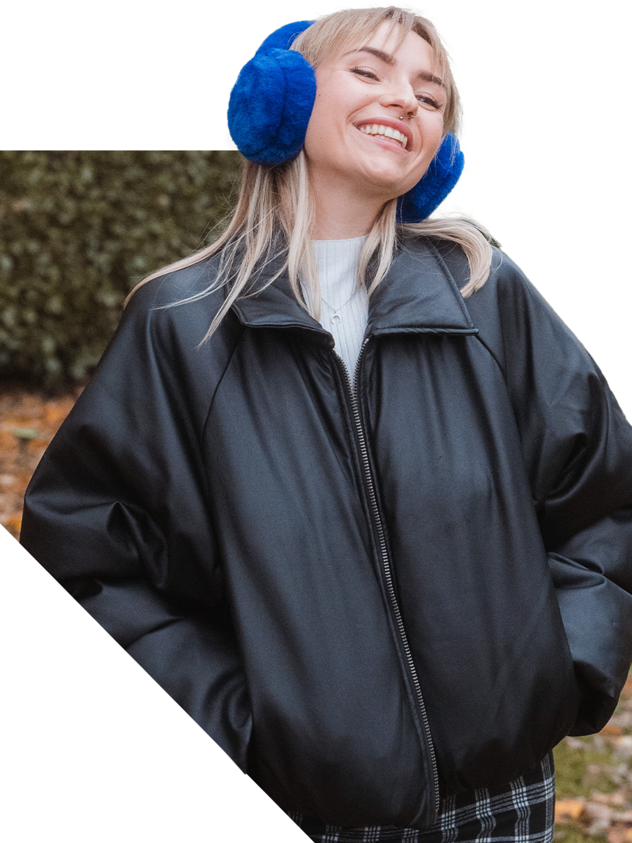 Platzhalter Frau mit Ohrenschützern