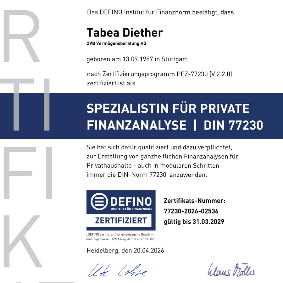 Zertifizierung DEFINO